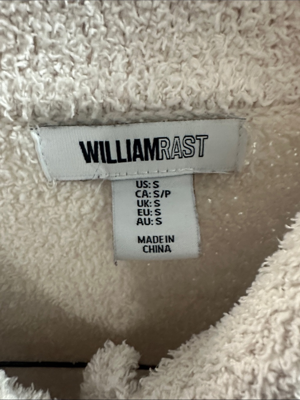 William Rast Cream Teddy Button-Front Jacket - Picture 2 of 2